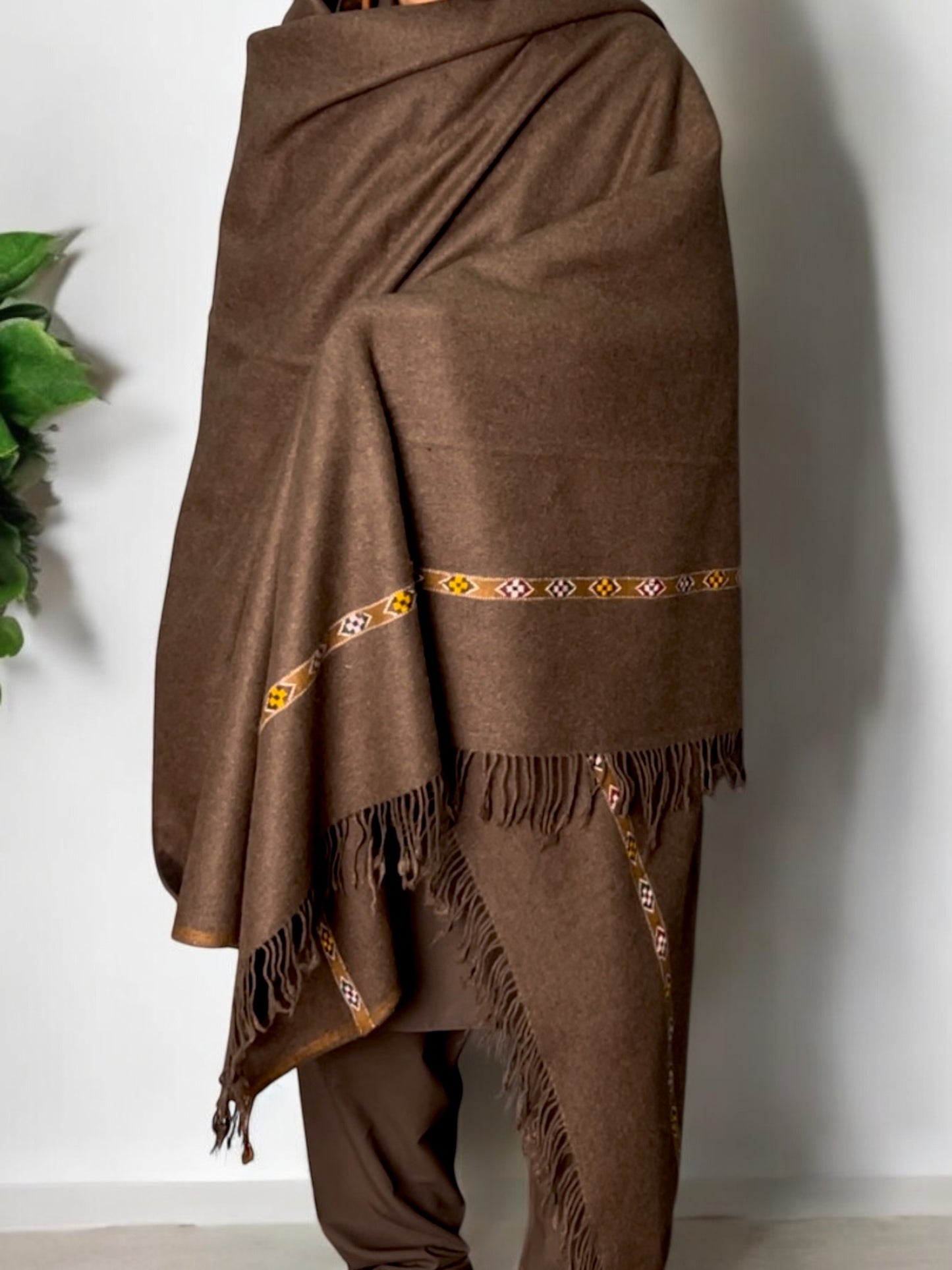 DF special Woollen Shawl (Dark Brown)