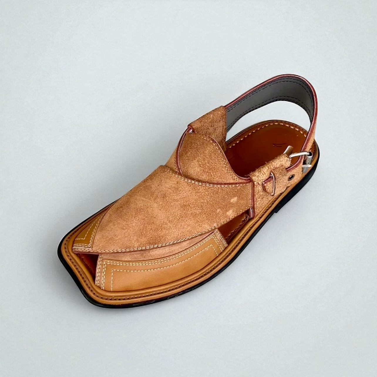 Handmade Classic Peshawari Chappal (Camel Color)