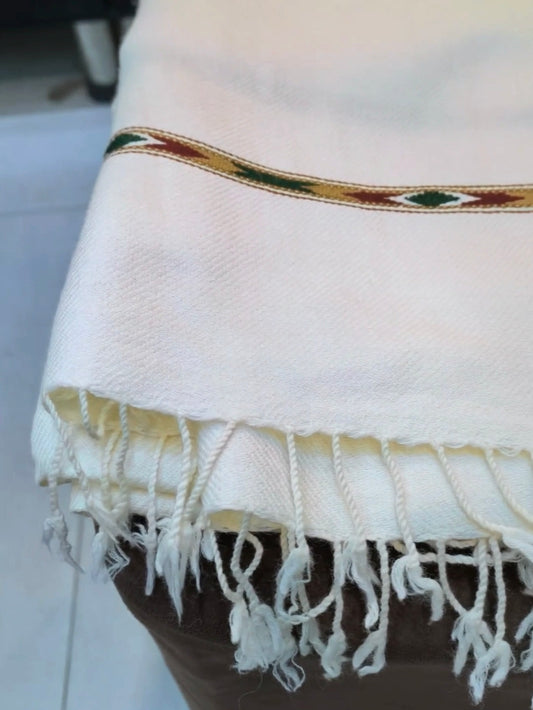 Light weight handmade shawl (Off White)